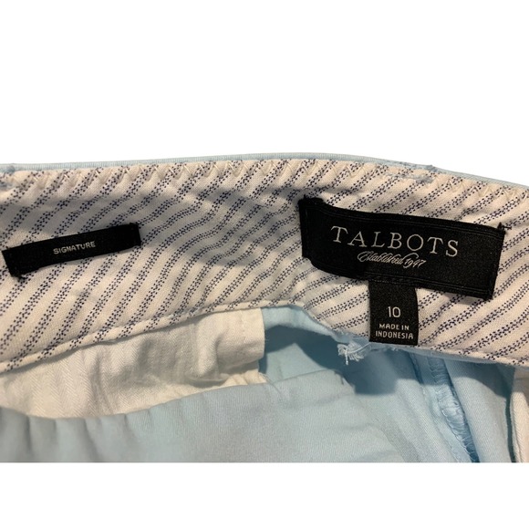 Talbots Signature Womens Blue Chino Cropped Pants Size 10 - Picture 2 of 3